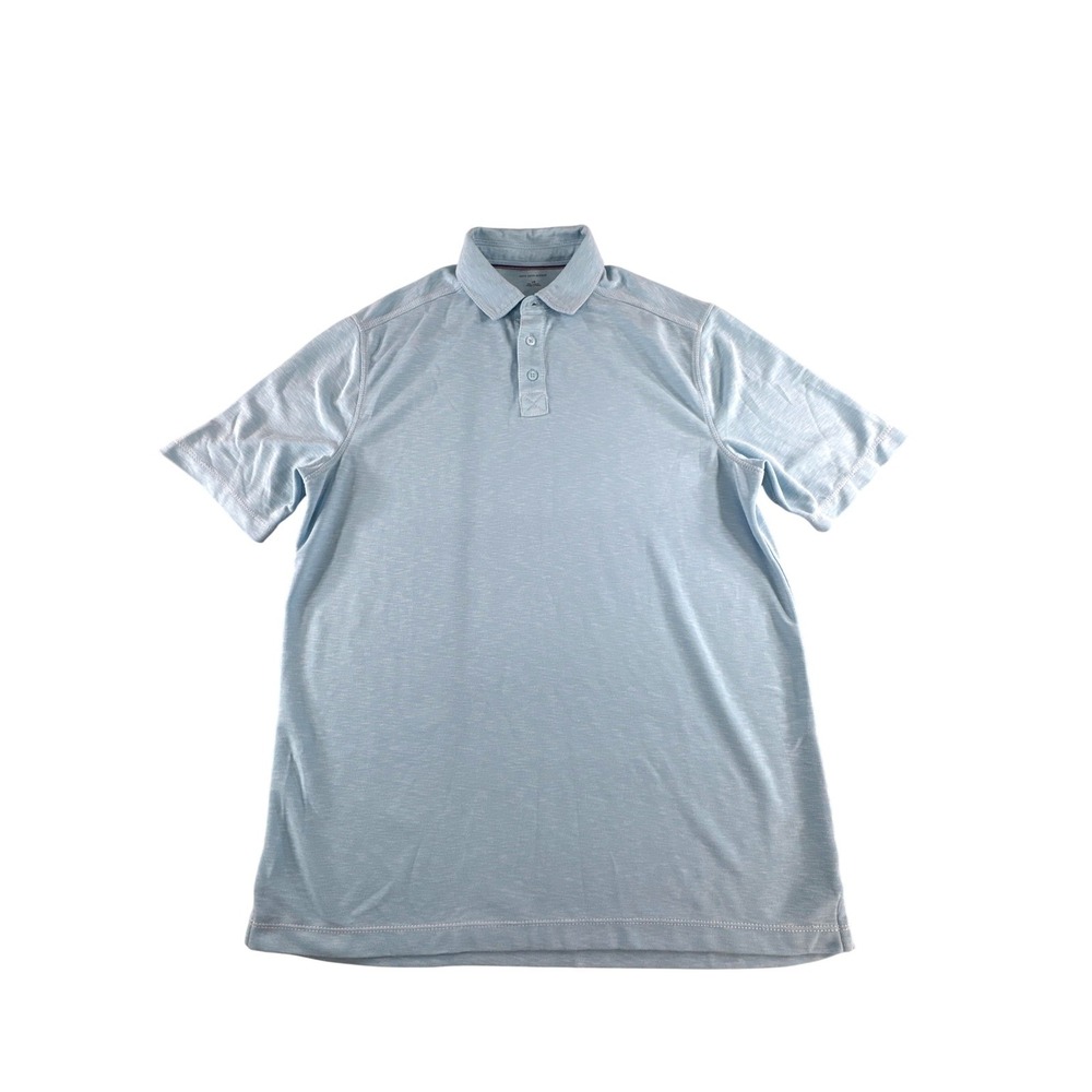 Saks Fifth Avenue Polo Shirt Mens Large Blue Modal Blend Casual Golf Performance